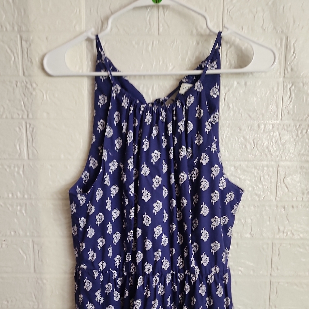 J. Crew Navy and White Patterned Maxi Dress - Picture 3 of 7